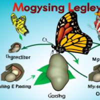  metamorphic lifecycle a butterfly starting with the butterfly laying an egg which hatches into a caterpillar which forms a cacoon and the the buterfly comming out of it.
